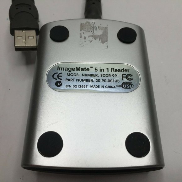 SanDisk ImageMate SDDR-99 V4 5-in-1 USB 2.0 Memory Card Reader USB Cord - Picture 4 of 8